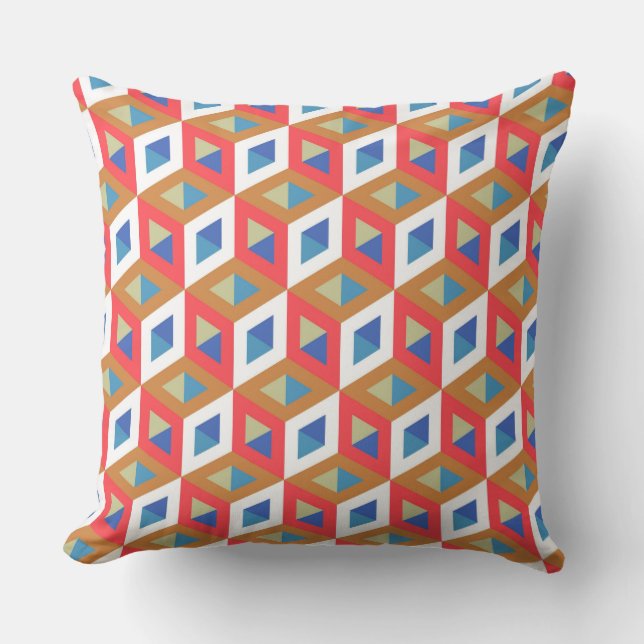Coussin Hexagons décoratifs Motif mosaïque #3 (Recto)