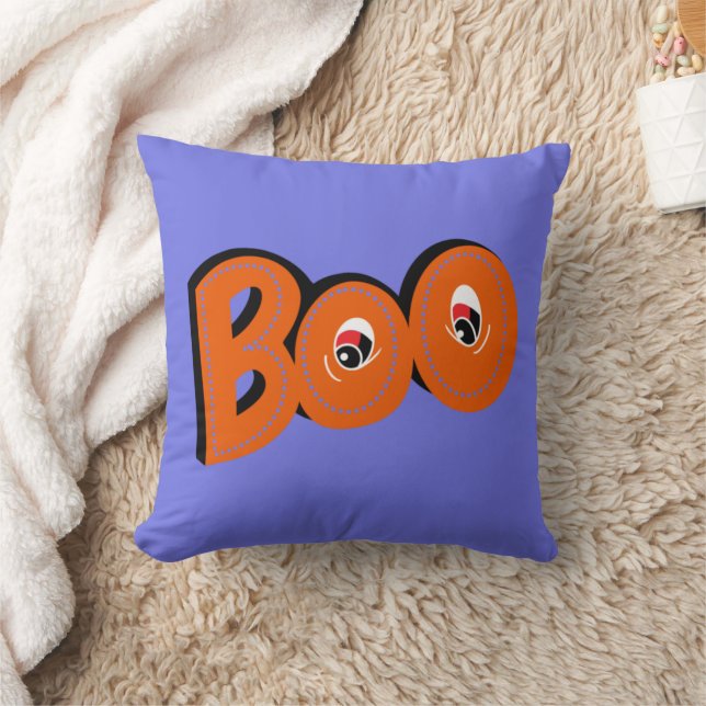 Coussin Hey Boo Je T'Ai Craigné Typographie Dessin Art (Couverture)