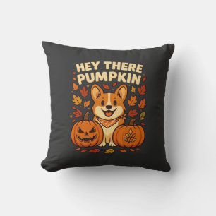 Coussin Hey There Citrouille Corgi Halloween Citrouilles A