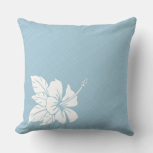 Coussin Hibiscus bleu aquatique
