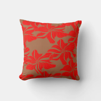 Coussin Hibiscus Corail