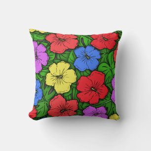 Coussin Hibiscus et Monstère #4