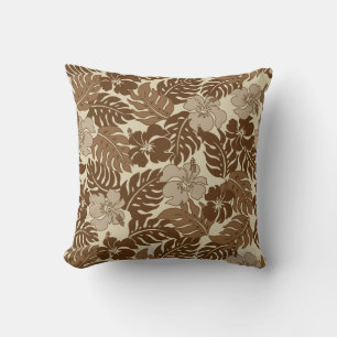 Coussin Hibiscus hawaïens de la baie Huakini Vintage Flor