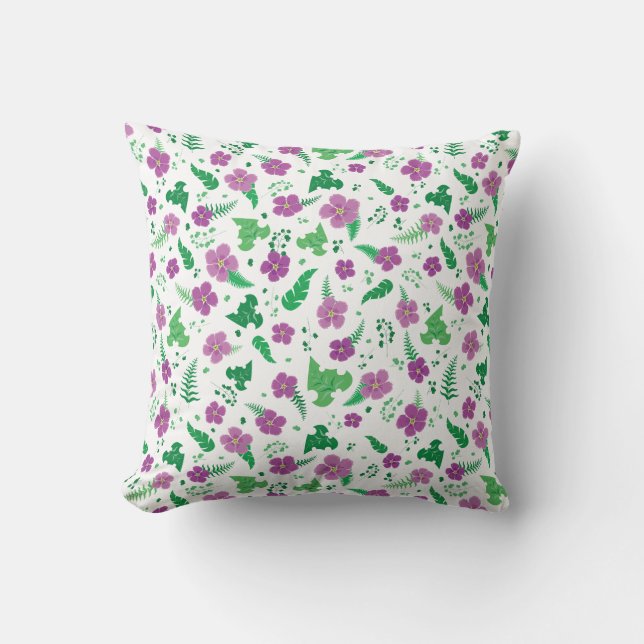 Coussin Hibiscus pourpre (Recto)