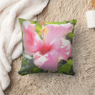 Coussin Hibiscus rose