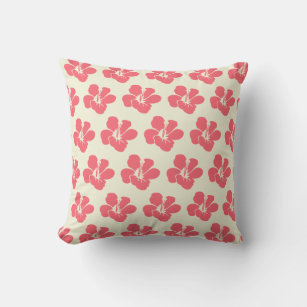 Coussin Hibiscus rose simple