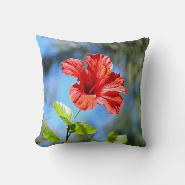 Coussin Hibiscus rouge (Recto)