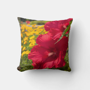 Coussin Hibiscus rouge