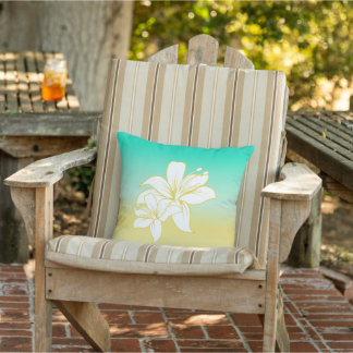 Coussin Hibiscus Sable de Fleur et Ombre de Couleur de Mer