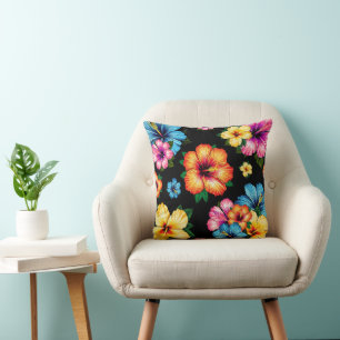 Coussin Hibiscus Tropical