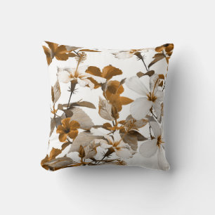 Coussin Hibiscus tropical vintage : Motif de Collage de ph