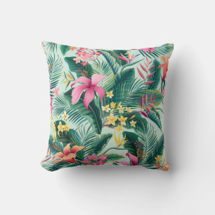 Coussin Hibiscus tropicaux : Motif Floral sans joint