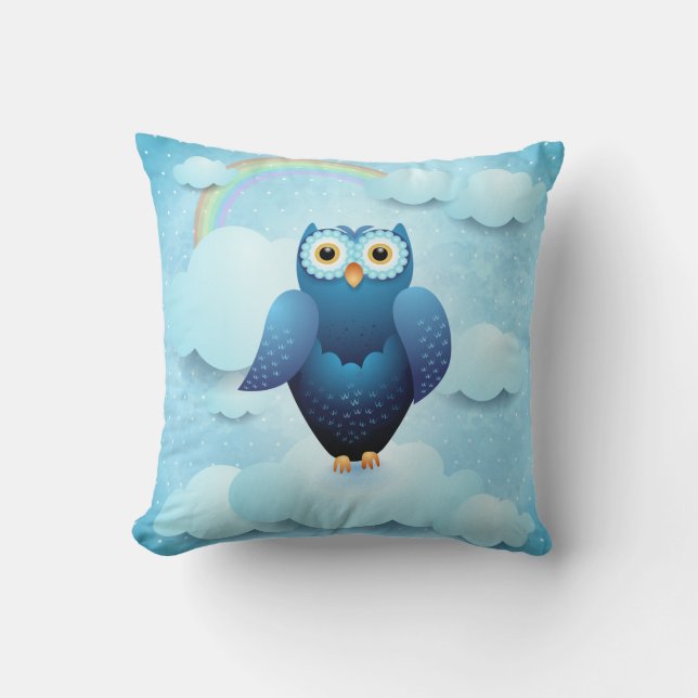 Coussin Hibou dans le ciel (Recto)
