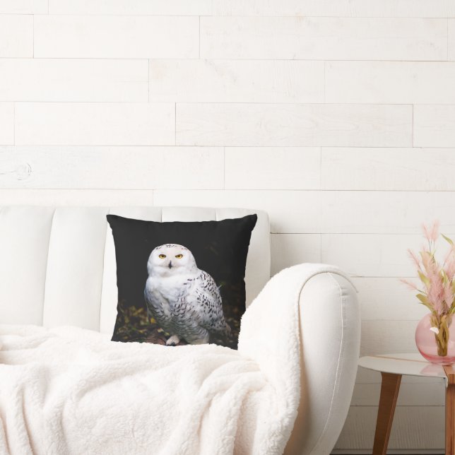 Coussin Hibou des neiges majestueux d'hiver (Canapé)