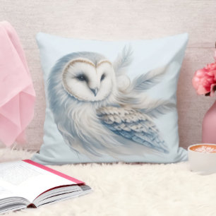 Coussin Hibou élégant à l'aquarelle