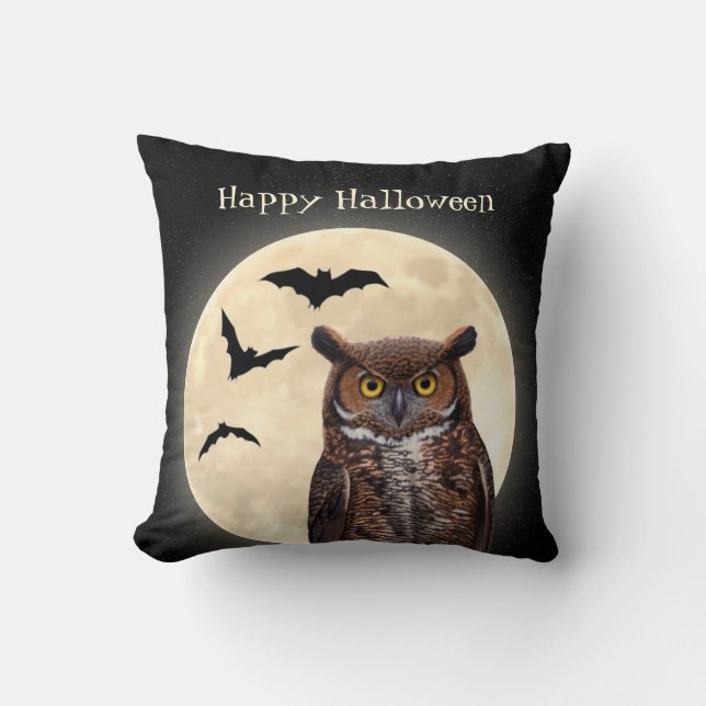 Coussin Hibou et la Pleine lune (Recto)