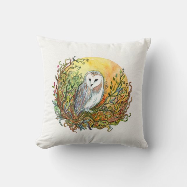 Coussin Hibou et lune (Recto)