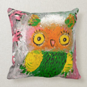 Coussin Hibou heureux