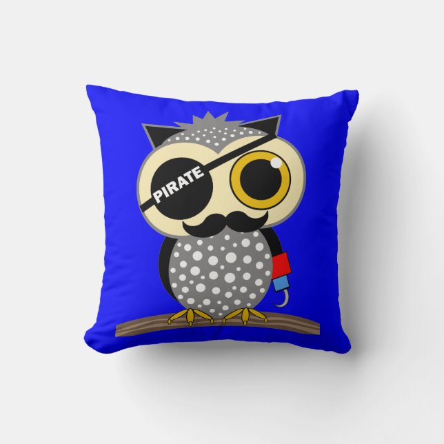 Coussin hibou mignon de pirate (Recto)