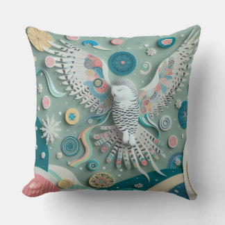Coussin Hibou neigeux
