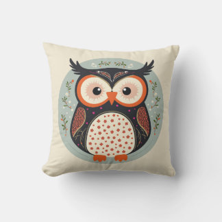 Coussin hibou nordique