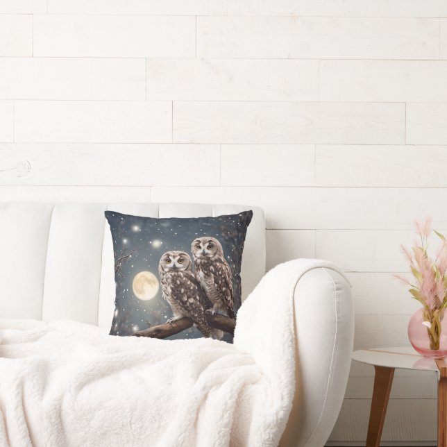 Coussin Hiboux avec pleine lune (Canapé)
