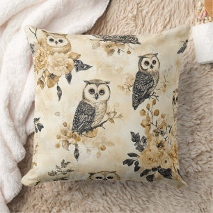 Coussin Hiboux Vintage & Motif Botanique Floral (11)