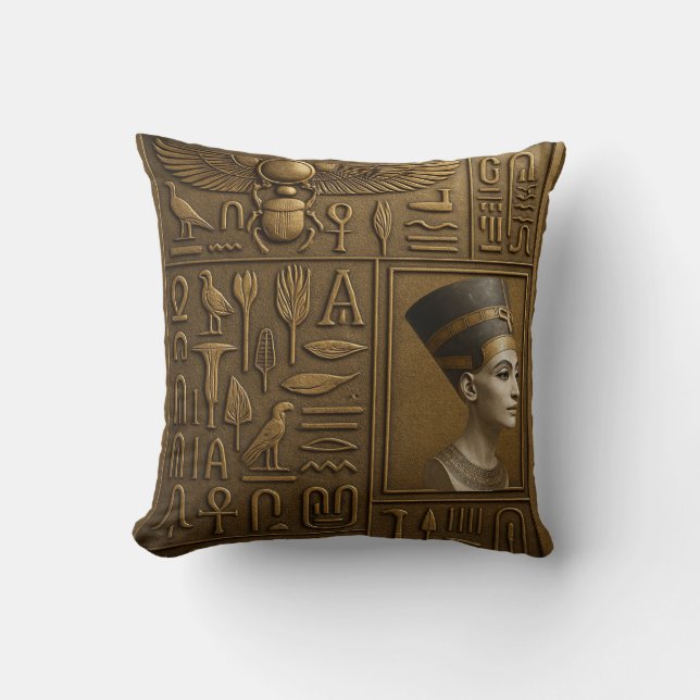 Coussin Hiéroglyphe Queen Thaillow (Recto)