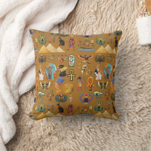 Coussin Hiéroglyphique égyptien ancien -Hiéroglyphie Motif
