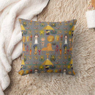 Coussin Hiéroglyphique égyptien ancien -Pharaon Motif