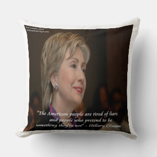 Coussin Hillary Clinton Citation d'Américains en colère La