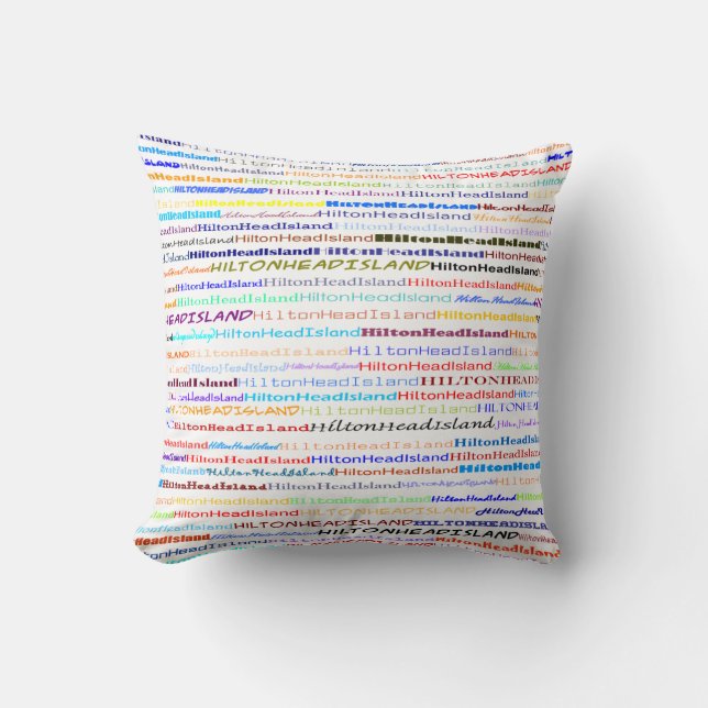 Coussin Hilton Head Island Texte Design II Jeu d'oreiller (Recto)