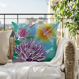 Coussin Hip Dragonfly Jolie moderne été Floral Art