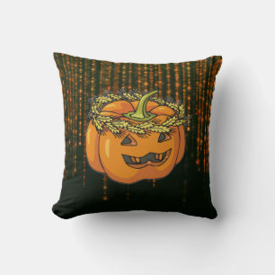Coussin Hippie Citrouille Halloween BokehLights Carré Cous