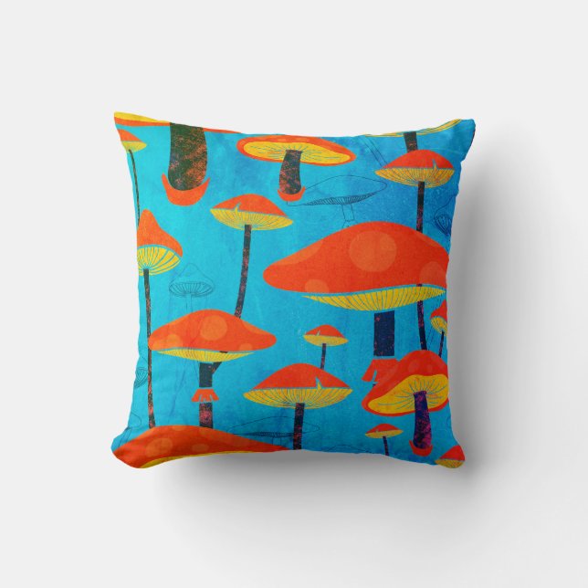Coussin Hippie Dreamy Retro Vibe Enchanter Champignons (Recto)