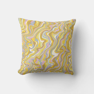 Coussin Hippie les années 70 Marbre Vert Liquide Swirl Boh
