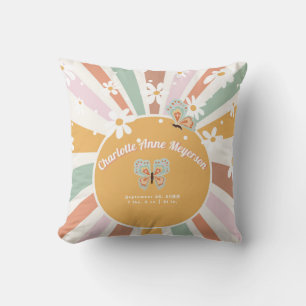 Coussin Hippie Retro les années 70 Sunshine Daisy Bébé sta