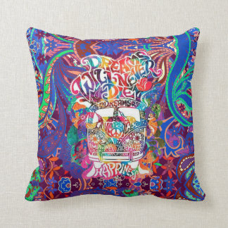 Coussin Hippie Van Dreams espère la paix et la paix