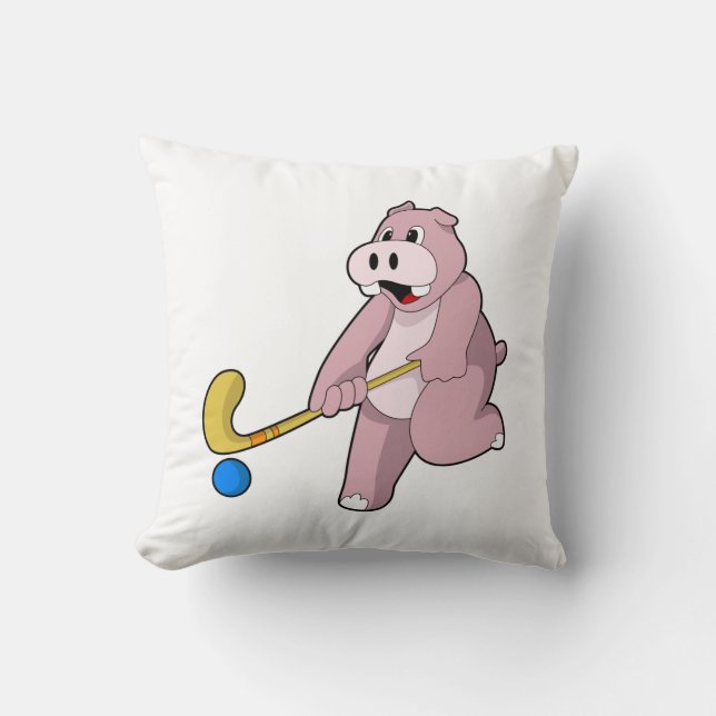 Coussin Hippo at hockey (Recto)