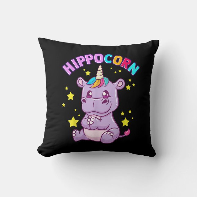 Coussin Hippo-Corn violet Hippo-Corn Hippopotamus Lover (Recto)