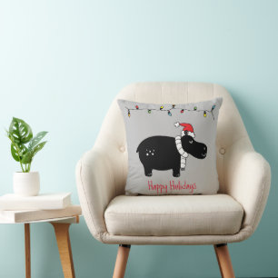 Coussin Hippo de Noël fantastique