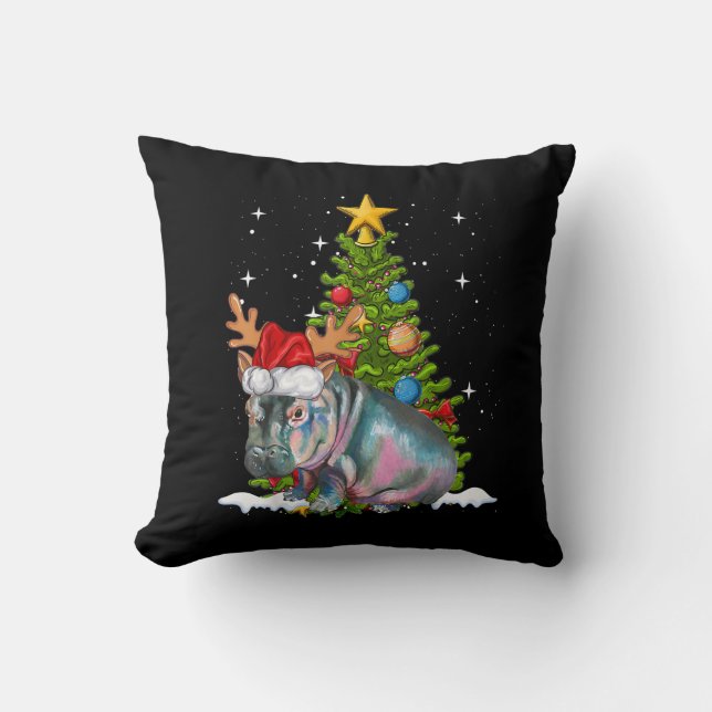 Coussin Hippo Fiona Arbre de Noël Hippopotame (Recto)