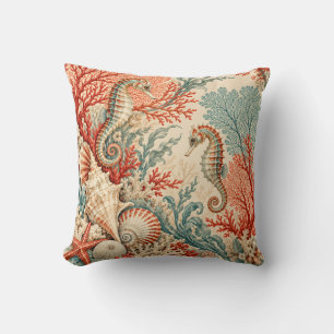 Coussin Hippocampe Corail Botanique Côtière