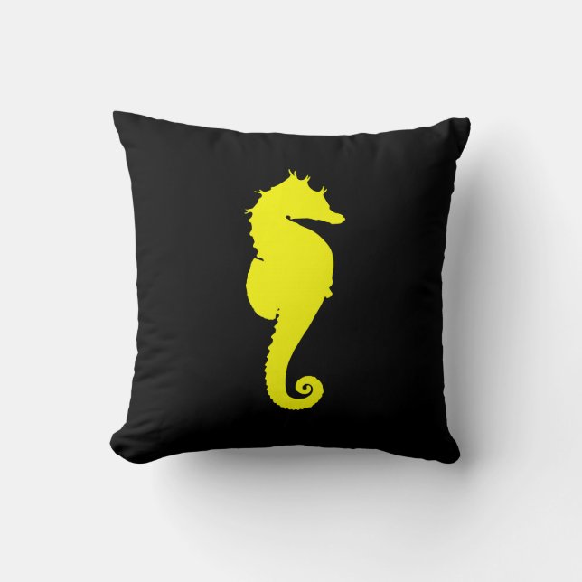 Coussin Hippocampe jaune (Recto)