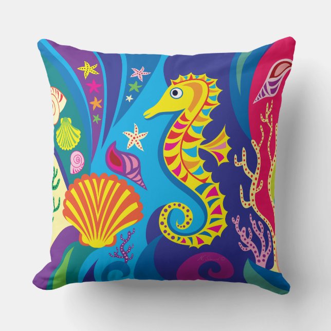 Coussin Hippocampe nautique (Recto)
