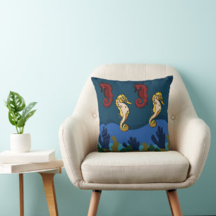 Coussin Hippocampe sous la mer corail côtier plage