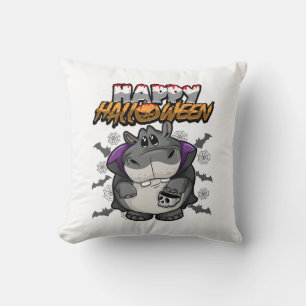 Coussin Hippopotame déguisé joyeux Halloween