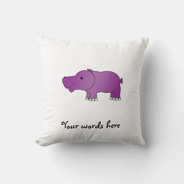 Coussin Hippopotame pourpre mignon (Recto)