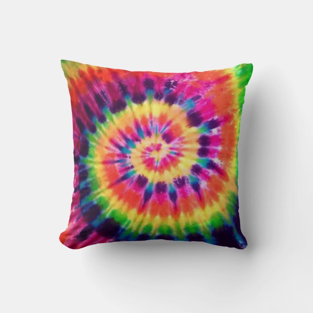 Coussin Hippy Peace Retro 60s Tie Dye (Recto)