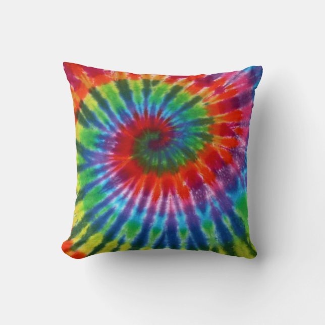 Coussin Hippy Tie Dye 60s Retro Colorful Boho (Recto)